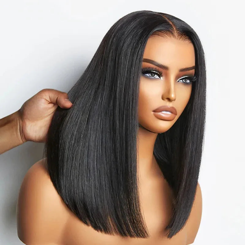 Silky Blunt Cut Silk Base Lace Wigs