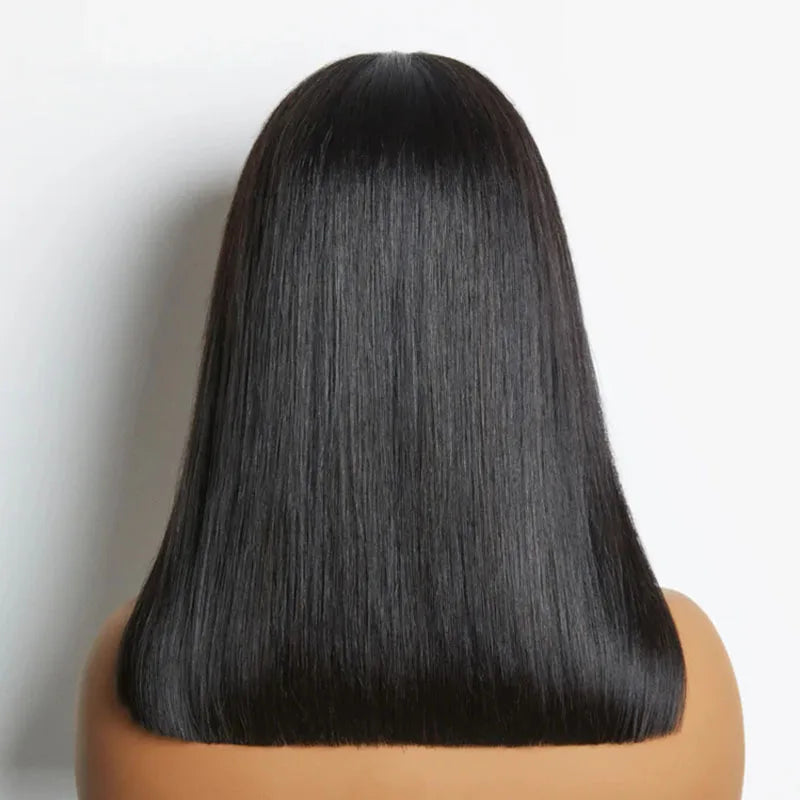 Silky Blunt Cut Silk Base Lace Wigs