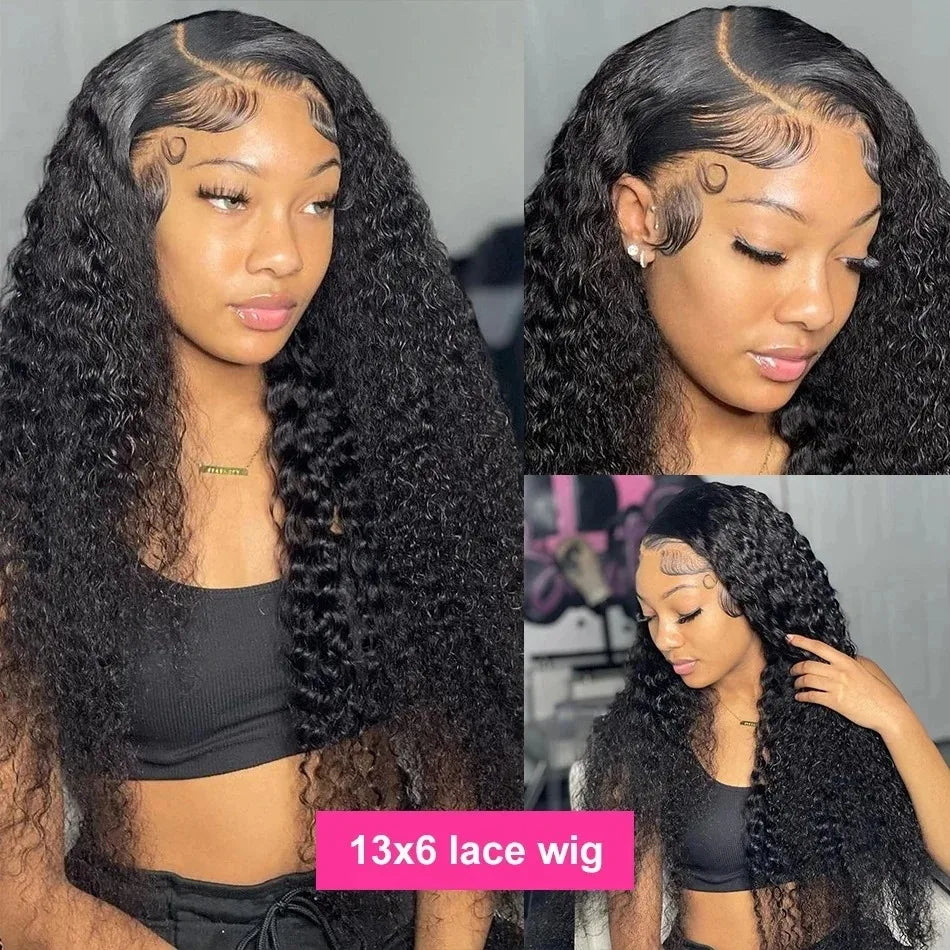 Curly Deep Wave HD Transparent Lace Frontal Wig