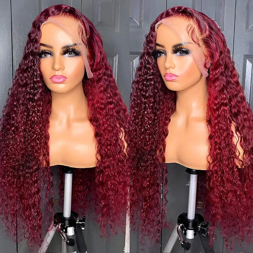 Water Wave Burgundy Hair Wigs