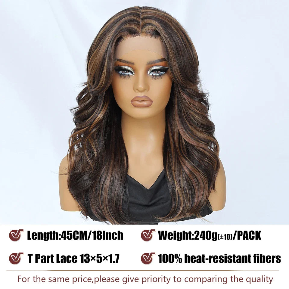 Layered Bangs Red Synthetic Part Lace Wig