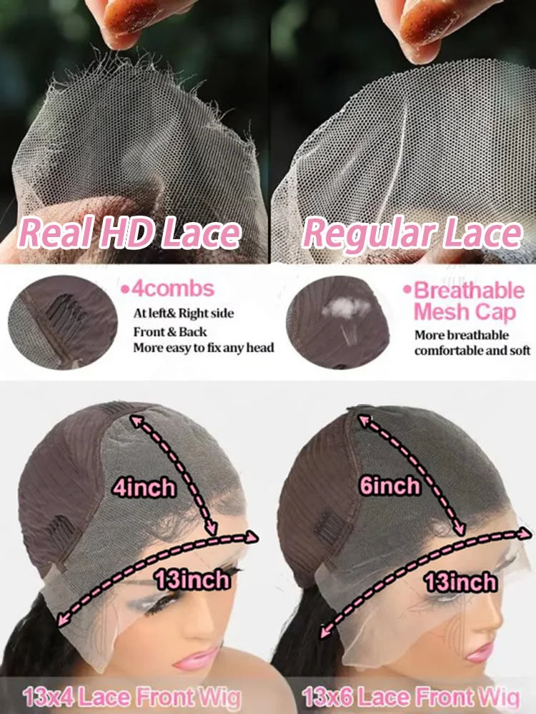 HD Transparent Lace Front Human Hair Wig