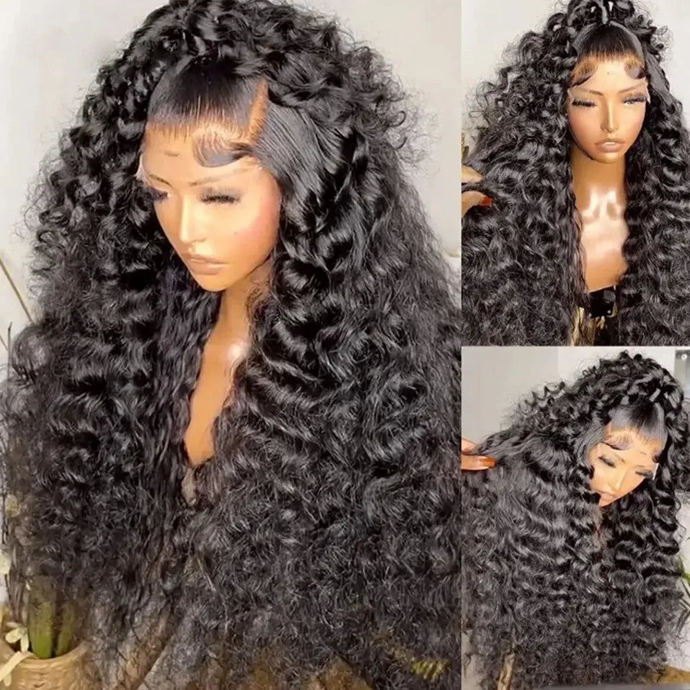 Curly Deep Wave HD Transparent Lace Frontal Wig