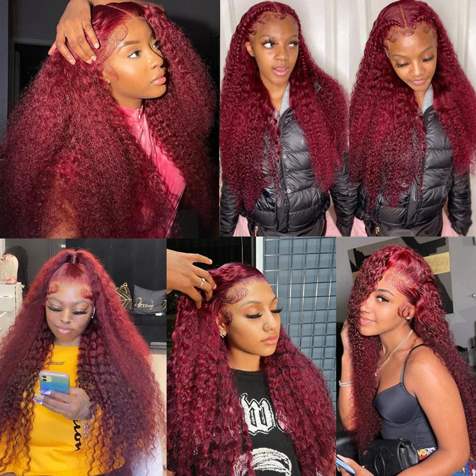 Water Wave Burgundy Hair Wigs