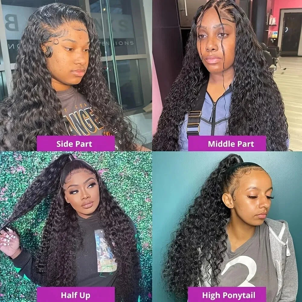 Curly Deep Wave HD Transparent Lace Frontal Wig