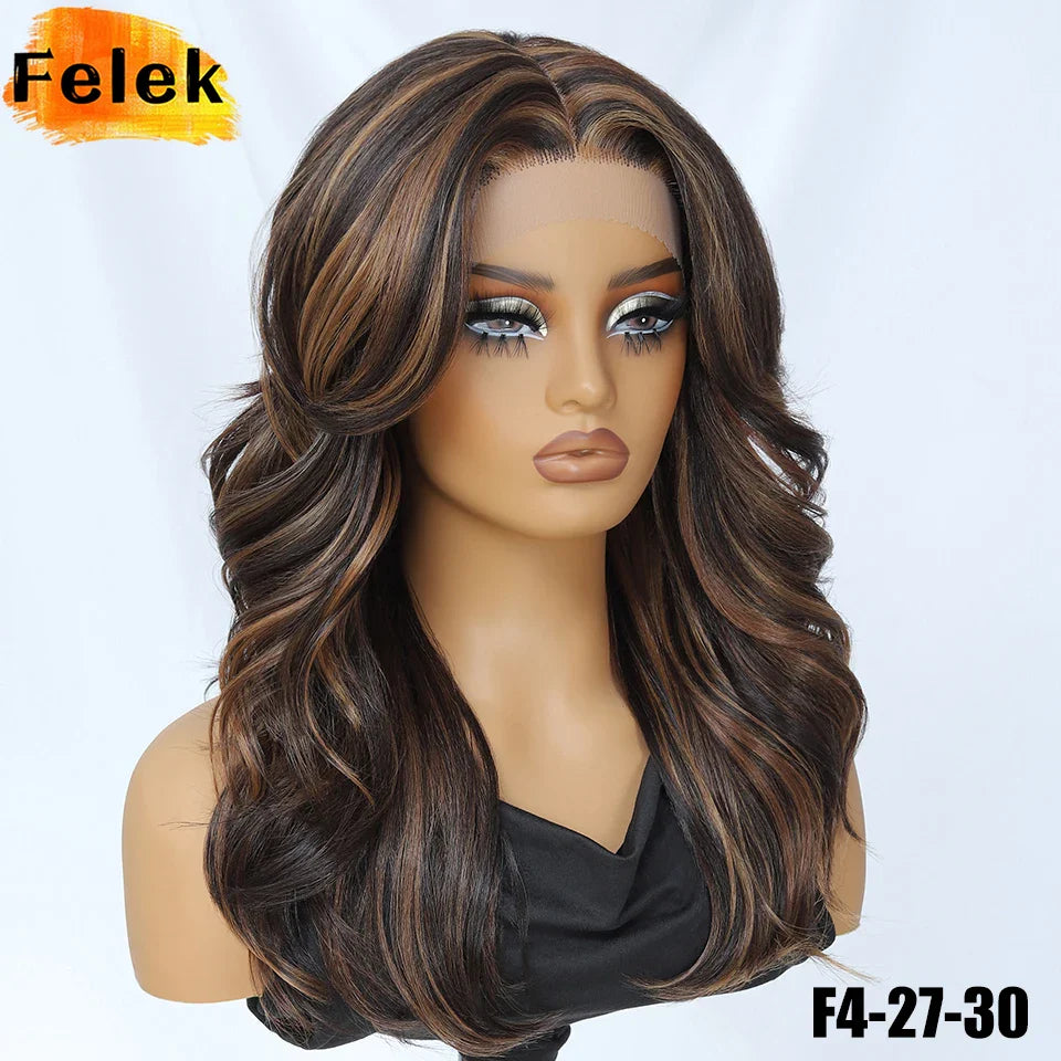 Layered Bangs Red Synthetic Part Lace Wig