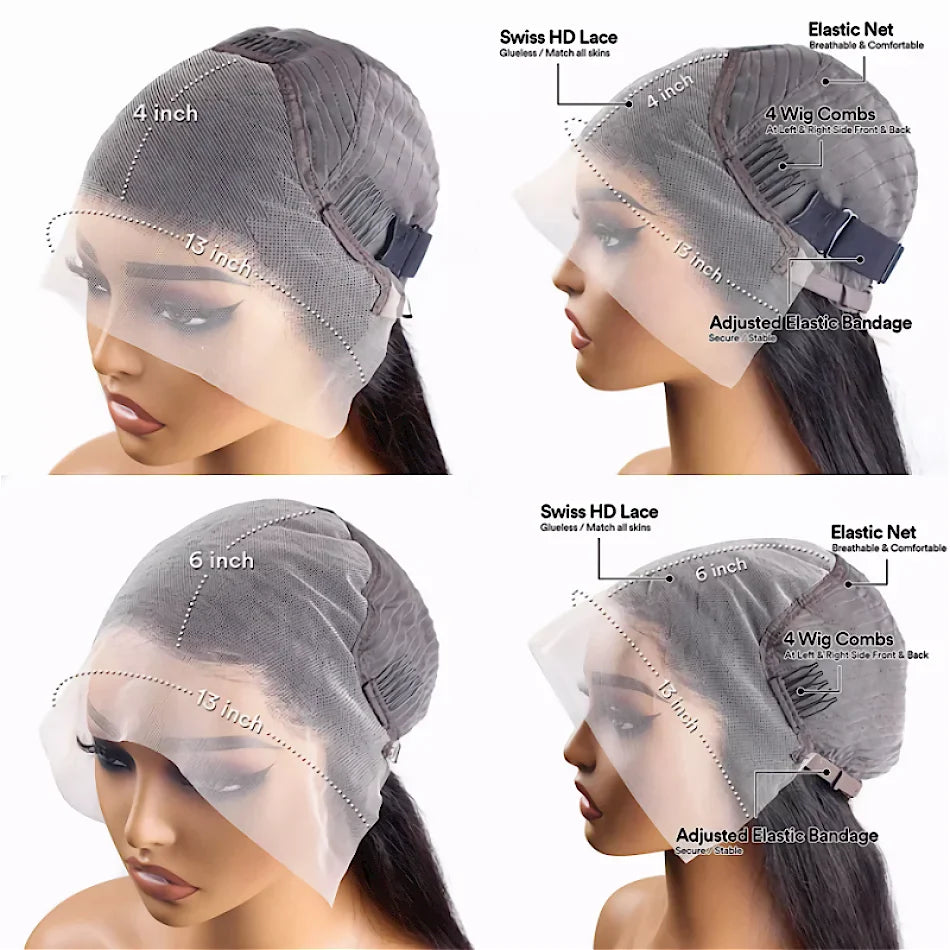 Bone Straight Lace Front Wigs