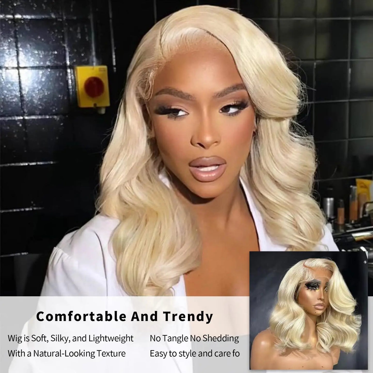 Blonde Short Wave Bob Silk Base Lace Wigs