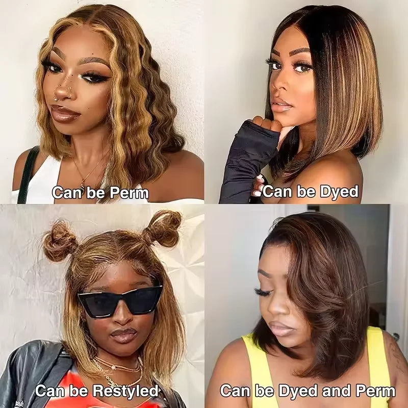 Highlight Brazilian Short Bob Frontal Wig