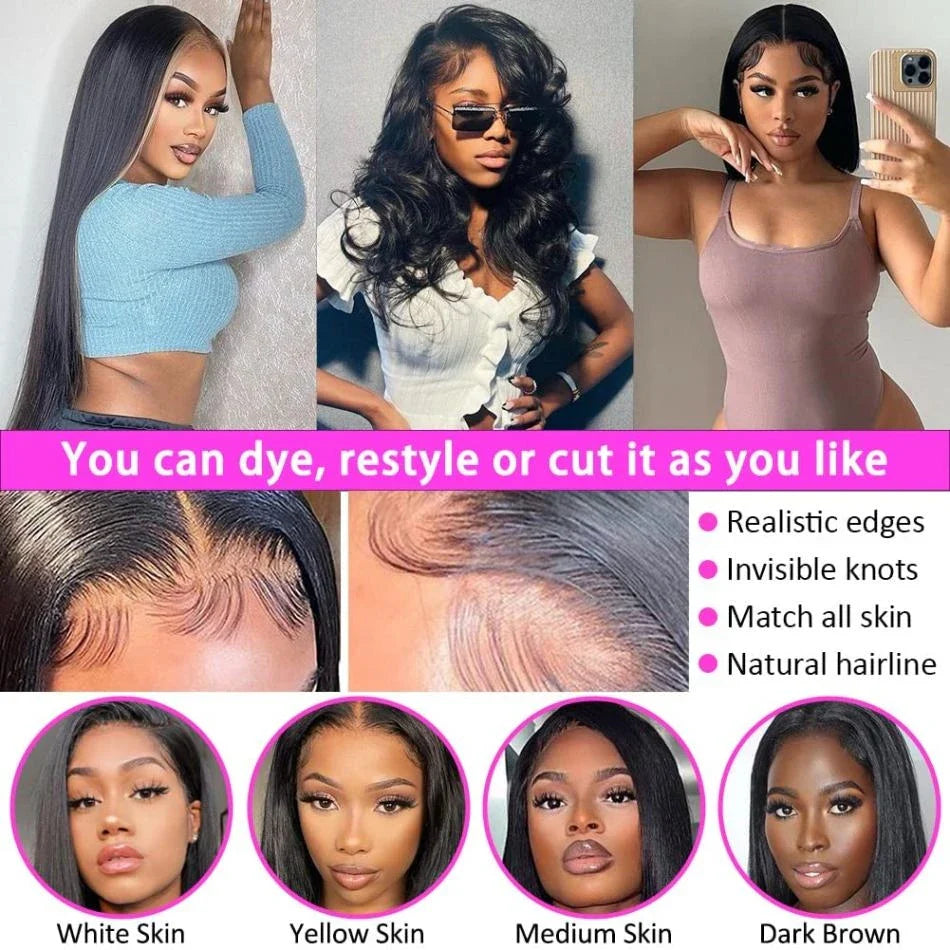 Bone Straight Lace Front Wigs