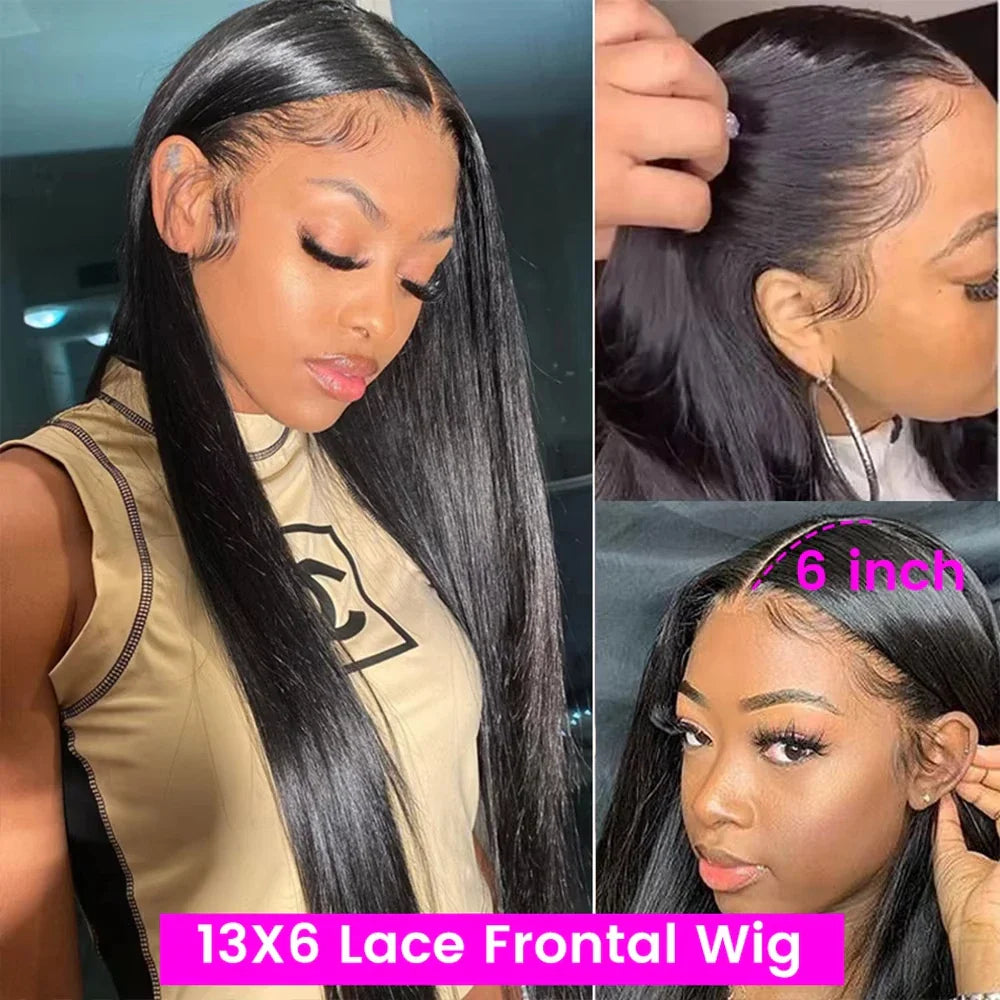 Bone Straight Lace Front Transparent Hair Wigs