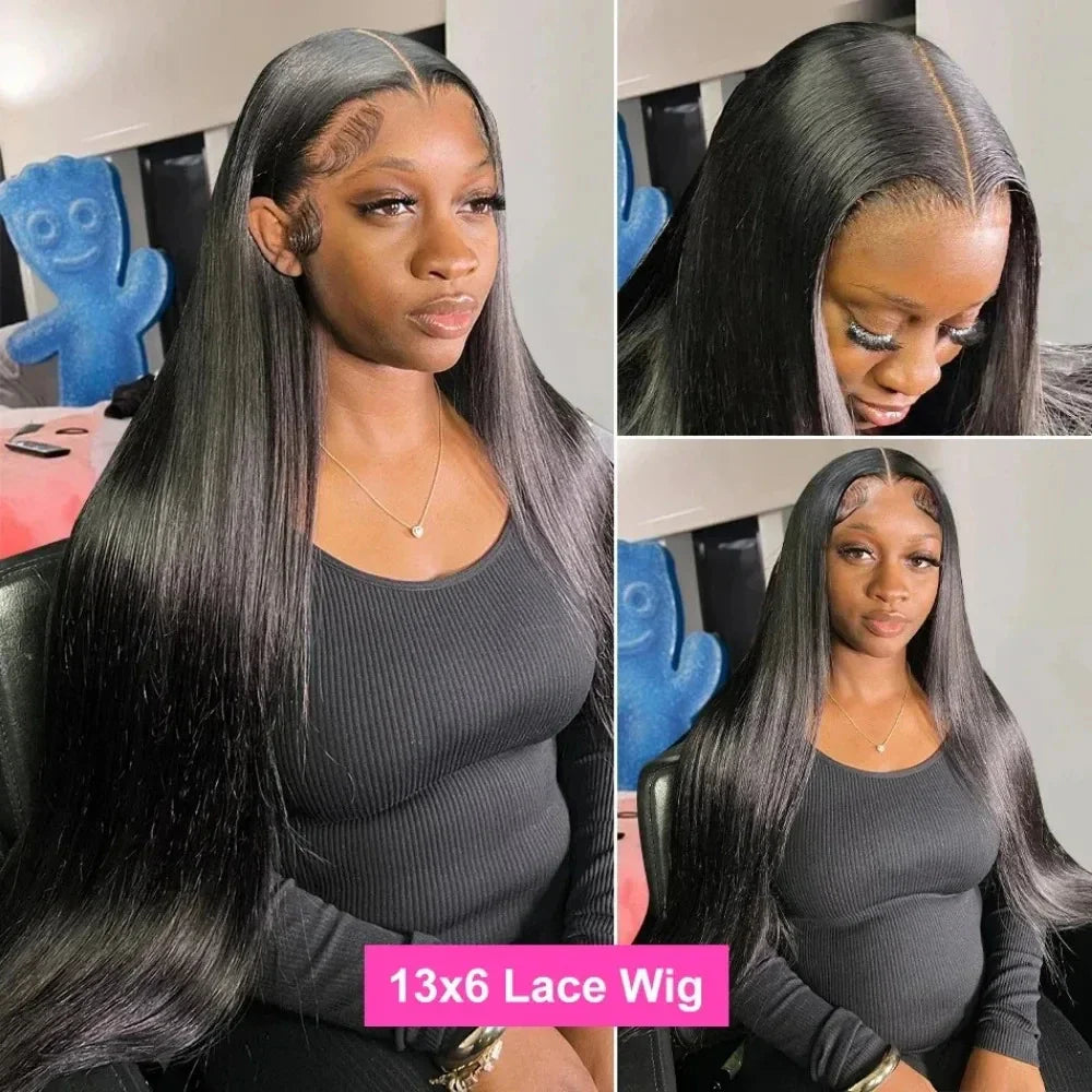 Bone Straight Lace Front Transparent Hair Wigs