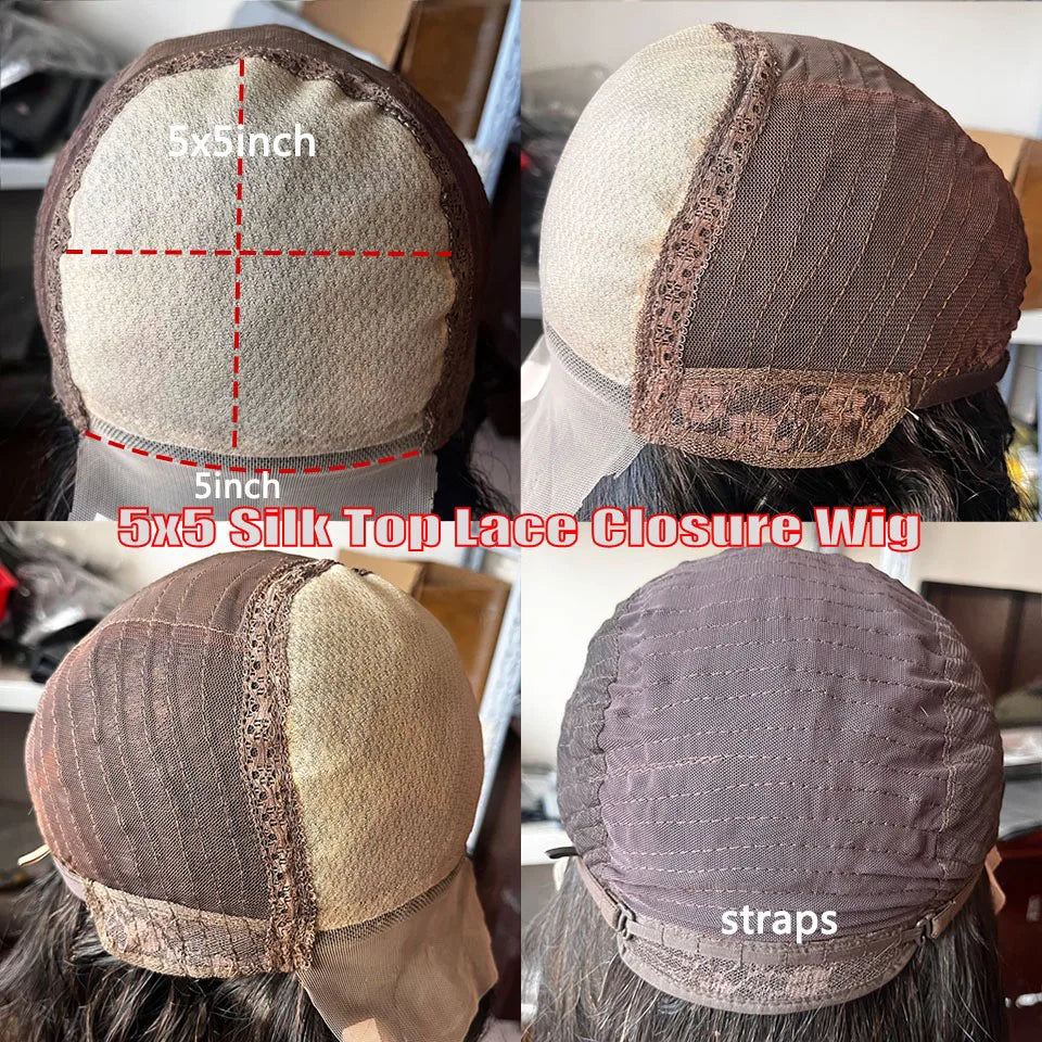 Highlight Brown Short BOB Glueless Silk Base Lace Wigs