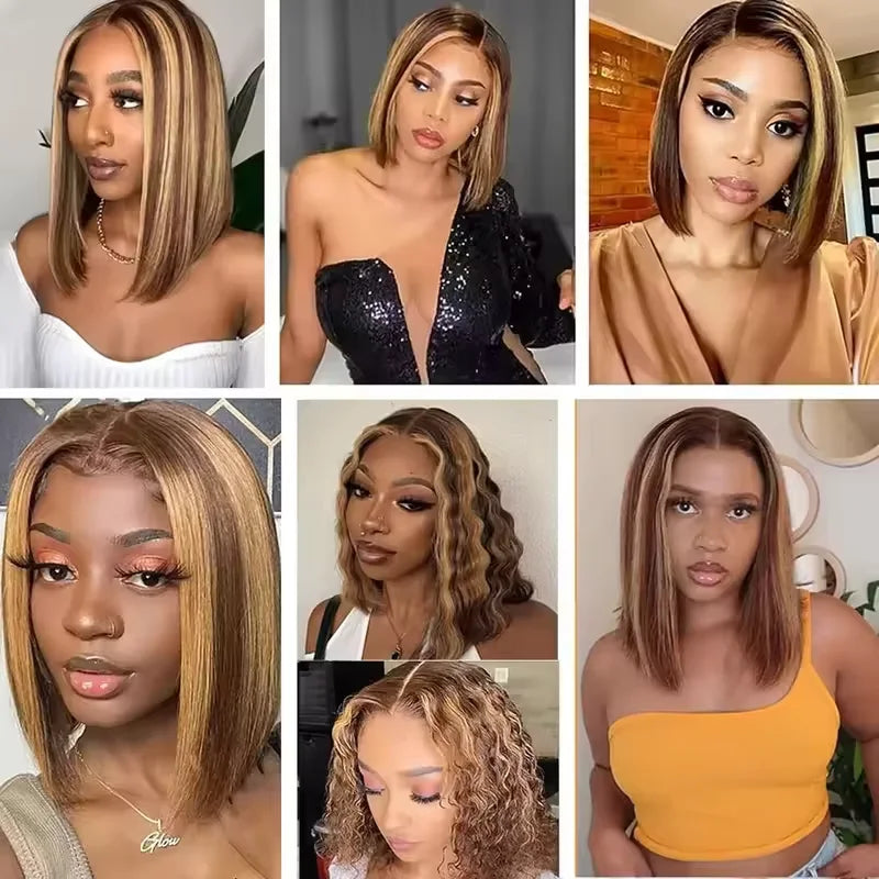 Highlight Brazilian Short Bob Frontal Wig