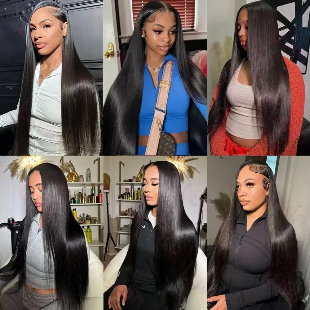 Bone Straight Lace Front Transparent Hair Wigs